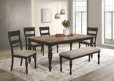 Orleans Furniture - Coaster - Bridget 6-piece Rectangular Dining Set Charcoal Sand Through - 108221-S6